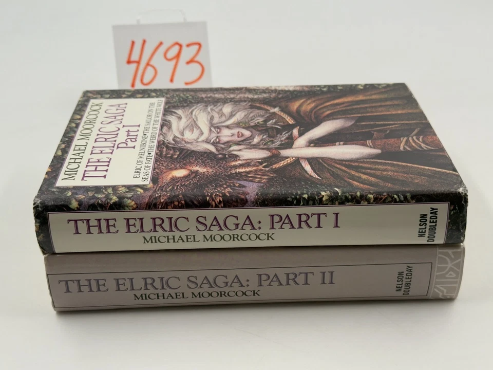 Moorcock, The Elric Saga Parts 1 & 2, HC DJ BCE, Books 1-6 March 1984 Editions Foto 4 de 4