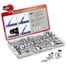 168 Pcs Wire Ferrules Kit 12-1/0 Gauge Tinned Crimp Copper Ferrule Connectors