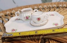 Tea -Miniature Doll House Porcelain Tea  RoseVintage -MISSING pieces see pics