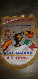 ROME VS REAL MADRID RARE PENNANT FOOTBALL 30X50 CHAMPIONS 2008
