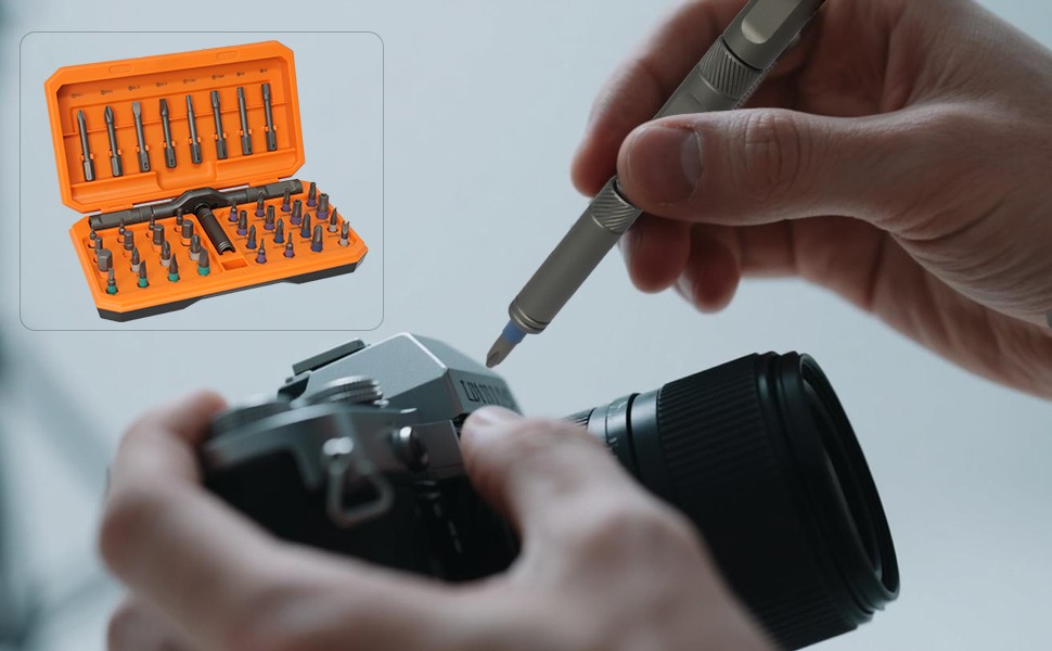 42PCS T-Shaped Ratchet Screwdriver Kit with Detachable Handle Tool Storage Case 