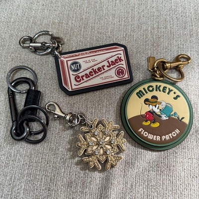 Coach Mickey 4-Piece Keyring Charm Set Authentic Used