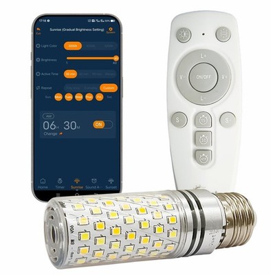 Morning Wake-Up Essential | Light Alarm Bulb with Sunrise Sunset Simulation &...