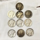 Lot of 10 Silver Mercury Dimes pics do not do justice 1917, 19, 37,42,43,44,45