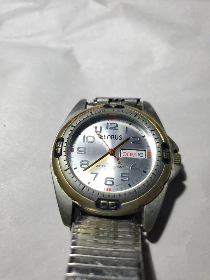 Reloj Hombre Benrus BNW25403W Acero Inoxidable Impermeable 100FT BATERÍA NUEVA FUNCIONA Foto 4 de 4