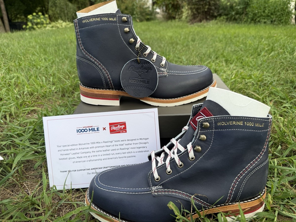 Wolverine 1000 Mile x Rawlings special edition boots Men 8.5