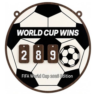 Wooden FIFA World Cup 2026 Edition Soccer Wins Counter Scoreboard Sign