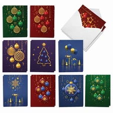- 20 Assorted Christmas Notecards Box Set 4 x 5.12 Inch with Envelopes (10 De...