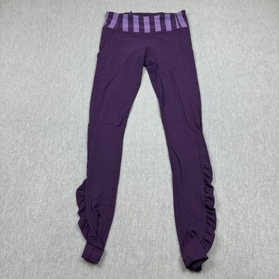 Lululemon Leggings Womens 4 Purple Speed Tight Brushed Interlock Deep Zinfandel