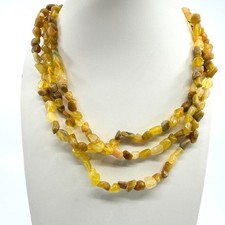 Vintage 90s Multi-Strand Yellow Opal Chunky Faux Stone Chip Statement Necklace