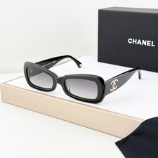 CHANEL CH9184 Butterfly Sunglasses Black Frame Grey Gradient CC Logo 53-19-145