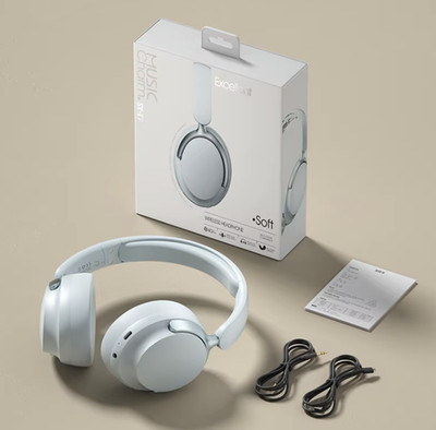Soyto T7 New Wireless Foldable Stereo Bluetooth HiFi Headset - CREME / WHITE