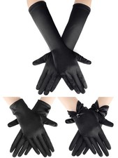Bencailor 3 Pairs Women's Long Satin Gloves Elbow Length 1920s Opera Bridal G...