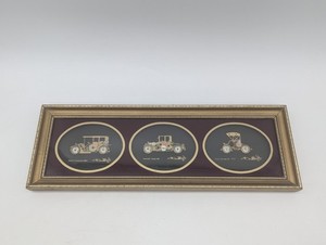Ken Broadbent　コラージュ　クラシックカー　1913年プジョー　時計 Ken Broadbent コラージュ クラシックカー 1913年プジョー 時計