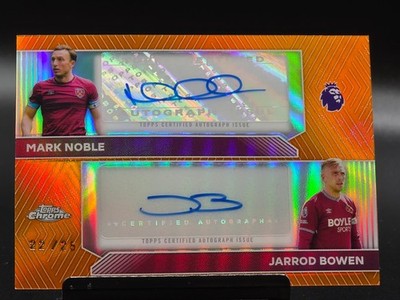 2026 TOPPS CHROME MARK NOBLE / JARROD BOWEN DUAL AUTO ORANGE 22/25 #CDA-NB