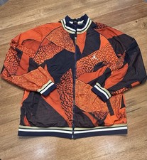 Vtg Jordan 4XL Track Jacket Full Zip Orange Navy Abstract AOP Nike Men Jumpman