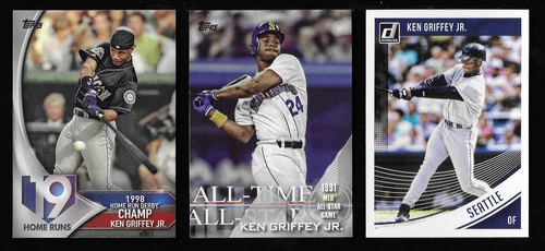 Ken Griffey Jr. Seattle Mariners 3 Card Lot - 2017 Topps HRD & ATAS, 18 Donruss