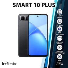 Infinix Smart 10 Plus Android Cell Phone (BLACK/8GB+128GB/Dual SIM/Unlocked)