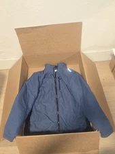Mens Blue Large Jacket Full Zip with Pockets Long Sleeve
