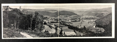 Postcard folding panorama map Stühlingen double card 28x9cm - 1923