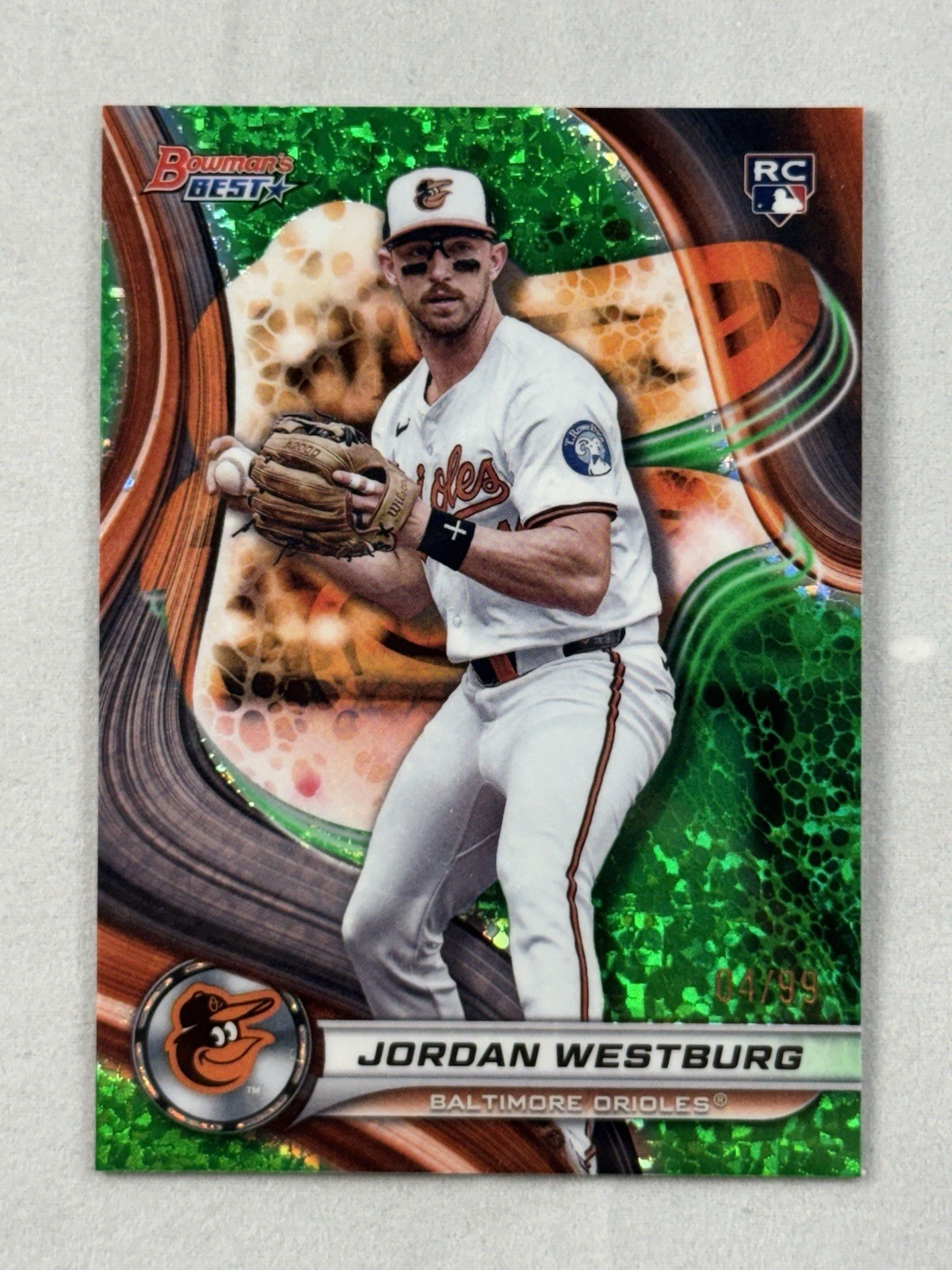 2024 Bowmans Best JORDAN WESTBURG ROOKIE GREEN REFRACTOR 04/99 ORIOLES