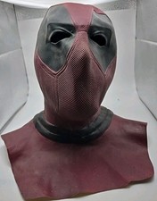 Deadpool Halloween Mask Elastic Rubber Stretch One-Size Pullover W/tuck In Base.