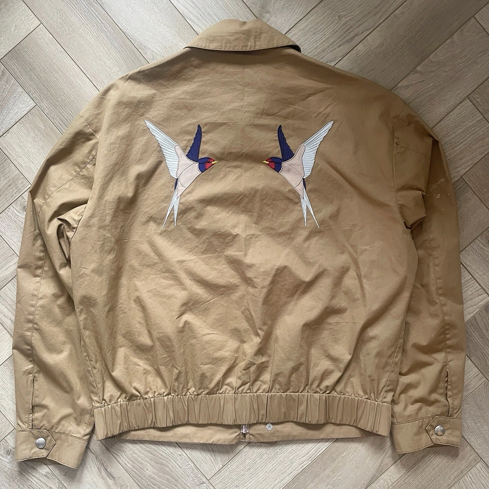 Stella McCartney — Stella McCartney Swallow Applique Silk Lining Harrington Jacket
