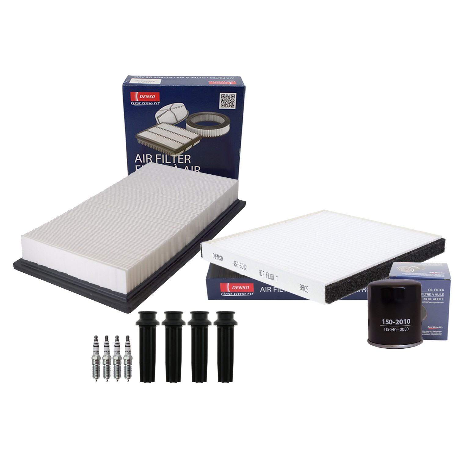 Denso Tune Up Kit NGK 4 Spark Plugs  Boots Kit for Ford Edge 2.0 L4 Turbo Auto