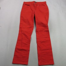 Eileen Fisher Women's Red Organic Cotton Blend Slim Straight Leg Pants Size 6