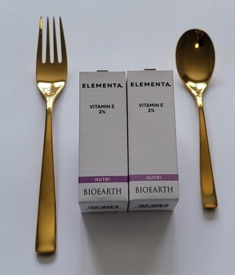 BIOEARTH-ELEMENTA-NUTRI(15ML) x TWO PIECES SET + SALAD FORK x 1 AND TEASPOON X 1