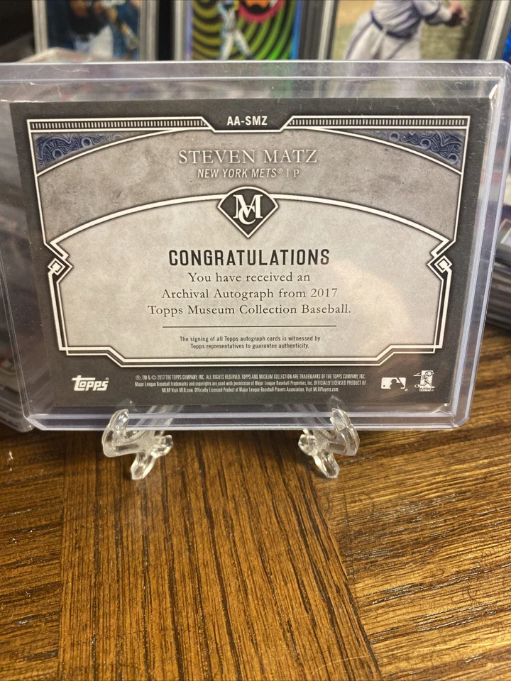 2017 Topps Museum Collection - Archival Autographs Steven Matz #AA-SMZ /99 (AU) - Image 2 of 2