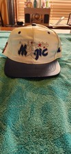 100%Genuine LEATHER ORLANDO MAGIC SNAPBACK WHITE/BLUE MADE IN THE USA VINTAGEš„