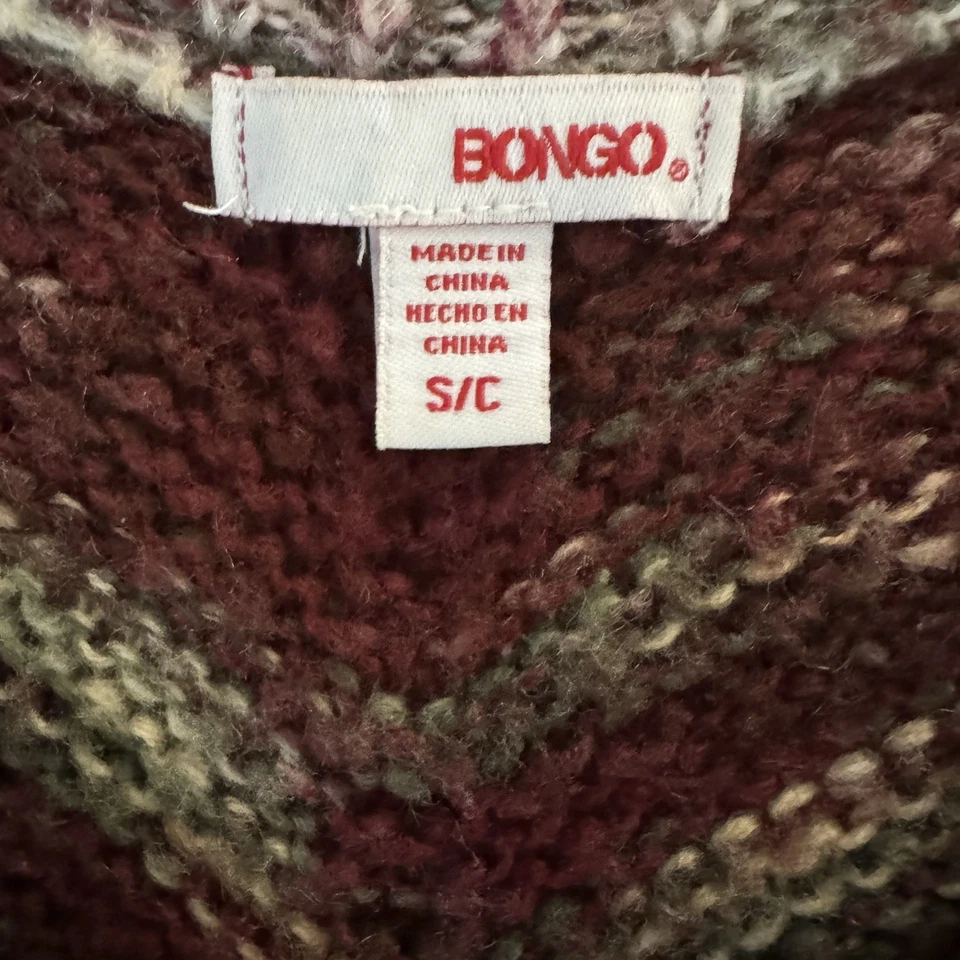 Bongo Multicolored Stripe V-Neck Pullover Knitted Sweater Small Y2K Fashion - Image 3 of 4