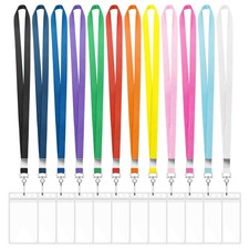 12 Pack Lanyards for ID Badges Cruise Lanyard for Ship Cards with Waterproof ID