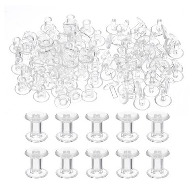 M5x7mm Kunststoff Bindungspfosten, 50 Sets Chicago Schrauben, Transparent