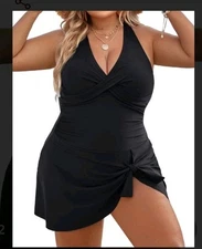 Blooming Jelly Women's Maternity Plus Size Black Swimsuit XXL 1 Piece