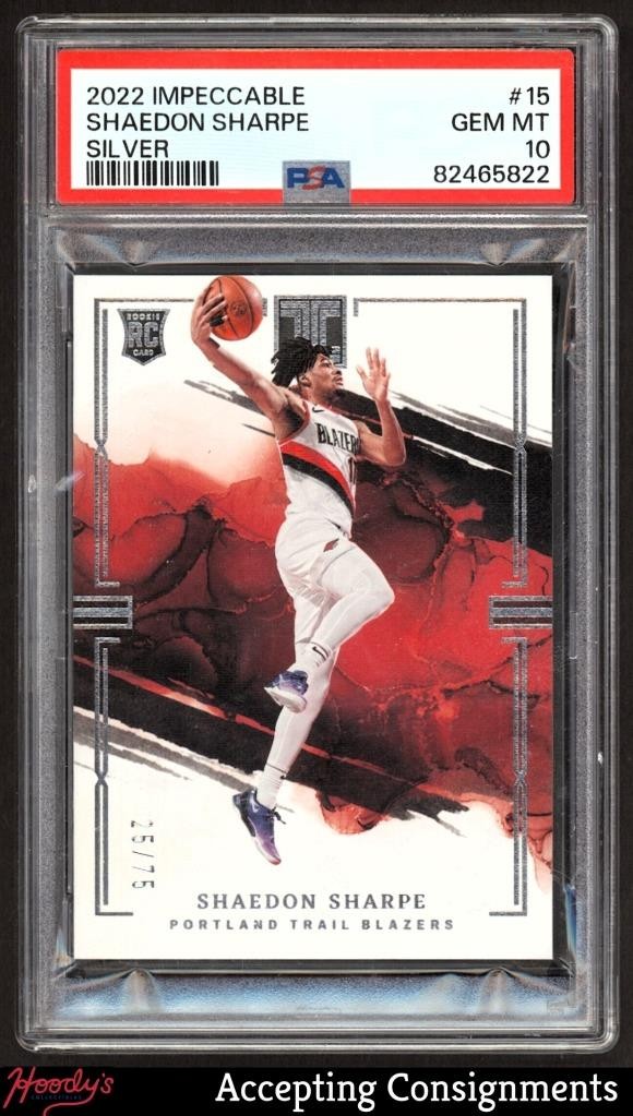 2022-23 Panini Impeccable Silver #15 Shaedon Sharpe RC ROOKIE 25/75 PSA 10 GEM