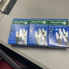 Lot of 2 Merry Brite 70 Ct Holiday LED Clear String Lights Green Wire