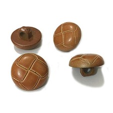 Brown Buttons 10-Piece Faux Leather Fashion Button Set for Sport Coats 