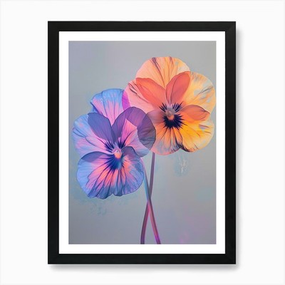 Irisierende Blume wildes Stiefmütterchen 2 Kunst gerahmtes Wandbild Poster Leinwanddruck Bild