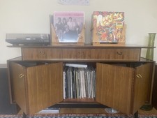 Mid Century Vintage Record Cabinet / Vinyl Storage Sideboard Turntable Stand