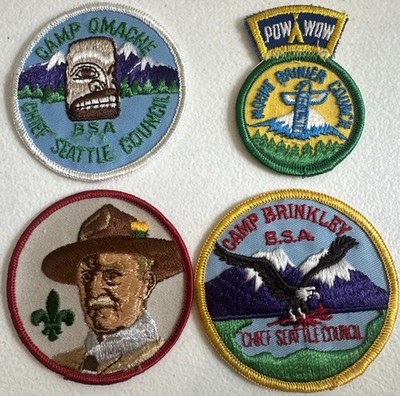 BSA Camp Omache Brinkley Council Mount Rainier POW Wow Patches Vintage Lot 4
