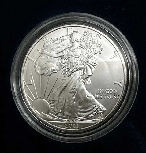 2011  American SILVER Eagle Dollar ASE With Box Brilliant uncirculated.