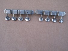 Vintage 1960s Kluson Double Line Mandolin Strip Tuners Metal Button