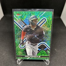 🔥ONLY /125🔥2022 Topps Finest Jazz Chisholm Green Speckle Refractor