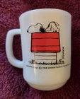 Vtg 1958 Snoopy Woodstock Peanuts Mug Anchor Hocking Fire King Allergic Mornings