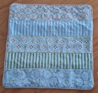 Patchwork CUSHION COVER ONLY features Anna Spiro offcut fabrics. Good Condition