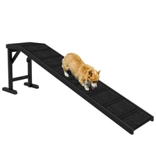 Pet Dog Ladder for Bed Anti-slip Ramp Sturdy Pine Wood Folding Pet Beds