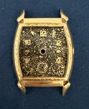 Vintage Art Deco Tonneau Wristwatch Case Dial Parts Repair 28.5mm
