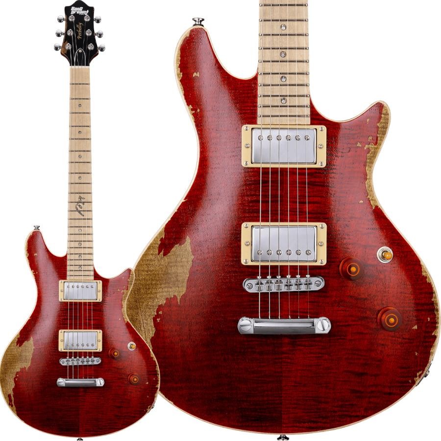 ギター BanG Dream! POTBELLY FM Rana BanG Dream Bandori POTBELLY FM Rana Distressed See-Thru Wine Red